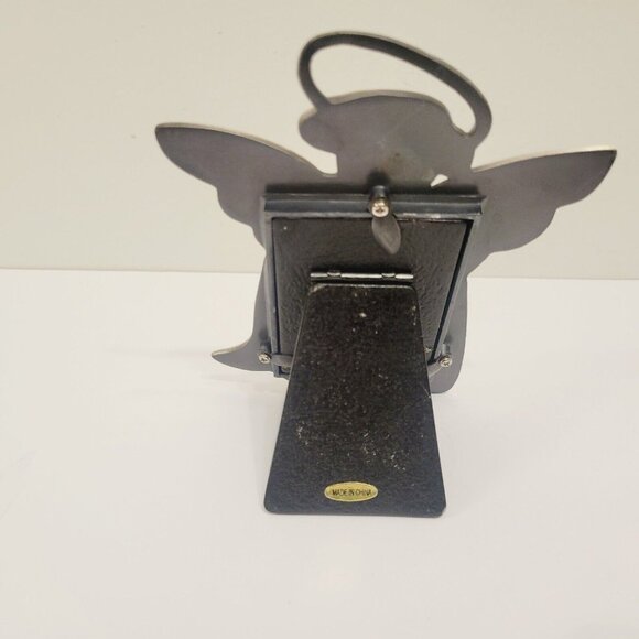 Freestanding Halo Angle Heart Shaped Pewter Metal Photo Picture Frame - Picture 3 of 4